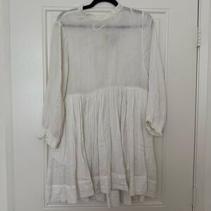 Free People White Long Sleeve Dress